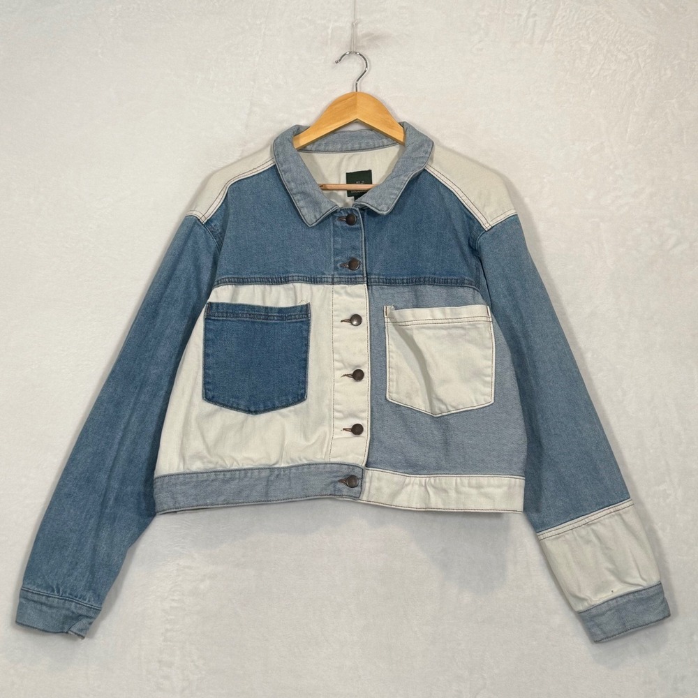 Wild Fable Blue Colorblock Patchwork Denim Jacket XXL